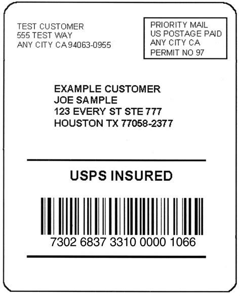 Printable Usps Shipping Label Template