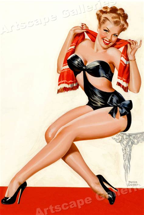 1940s driben classic american pin up poster red scarf 16x24 ebay