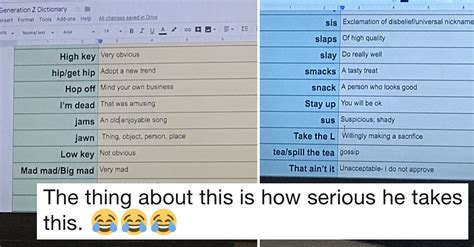 This Teachers List Of Slang Terms Used By His Students Went Viral