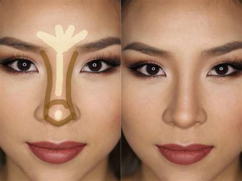 To contour your nose, start by using a small brush and some bronzer to draw contour lines from your brow bone to the bottom of your nose. Contour Big Nose / Love Makeup But Struggled With Years ...