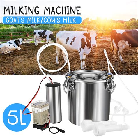 5l Electric Milking Machine For Farm Cows Goats Stainless Steel Milker