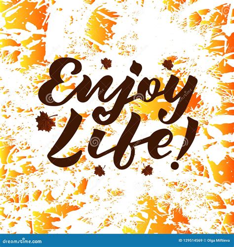 Vector Illustration Of Enjoy Life Text For Logotype Flyer Banner