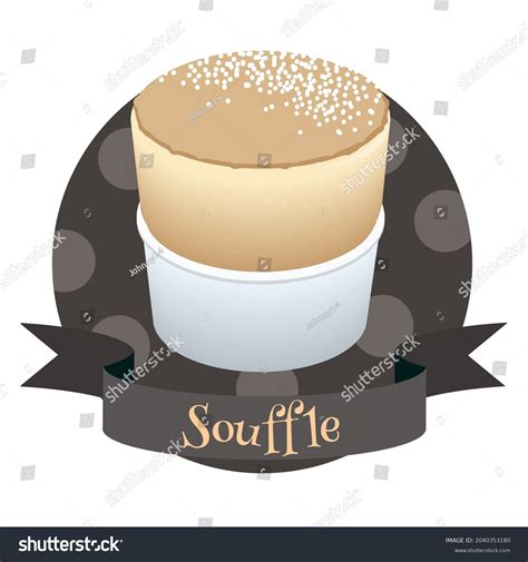 French Dessert Souffle Colorful Cartoon Style Stock Vector Royalty