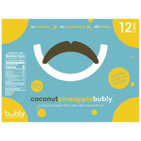 Bubly Coconut Pineapple Sparkling Water 12 Cans 12 Fl Oz Frys