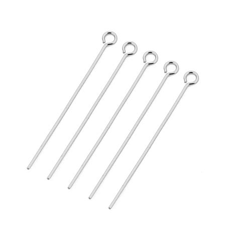 100pcs Lot Steel Tone Stainless Steel Eye Pin Eyepin Needle With 20 30