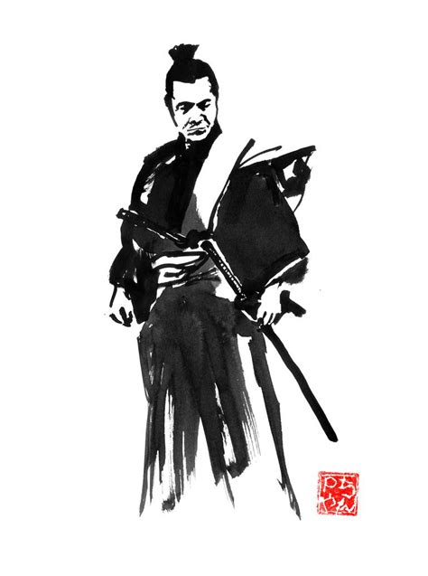Toshiro Mifune Soleil Rouge Drawing By Pechane Sumie Saatchi Art
