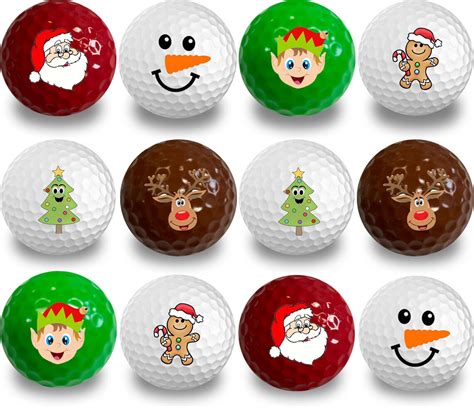 Christmas Variety Golf Balls 12 Pack Christmas T Etsy