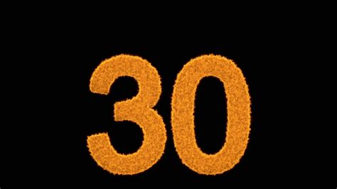 Golden Number 30 With Fiery Stock Footage Video 100 Royalty Free