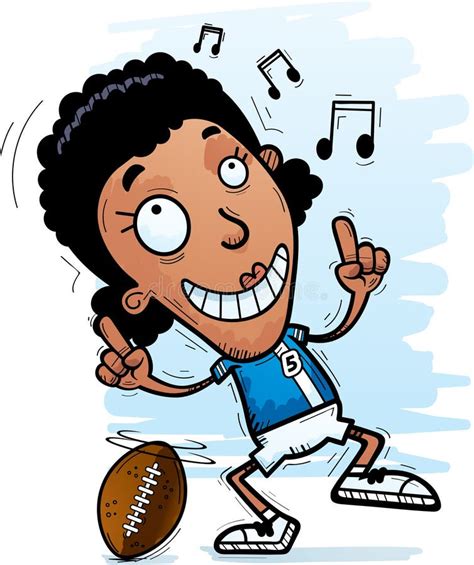 Cartoon Black Football Player Dancing Stock Vector Illustration Of