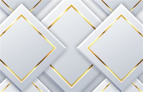 Modern White Background With Shiny Gold Geometric Element Elegant