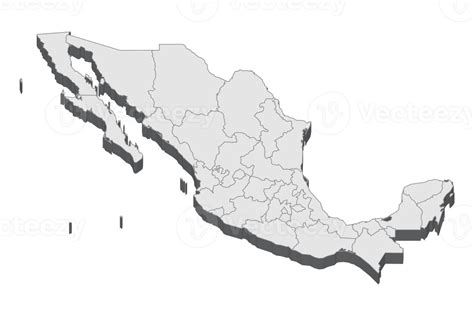 Ilustración De Mapa 3d De México 12031277 Png