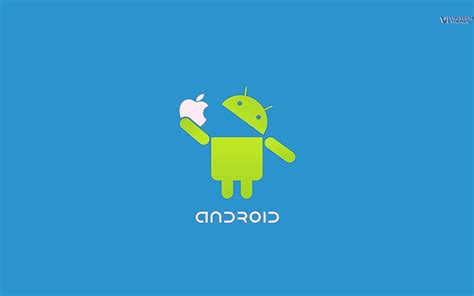 39 Android Eating Apple Wallpaper