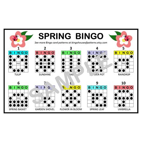 Easy Printable Bingo Patterns