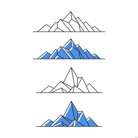 Geometric Mountain Vector In Illustrator Svg  Eps Png Download