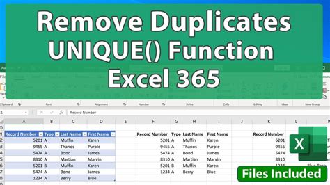 Unique Function For Excel 365 Remove Duplicates Using Formulas