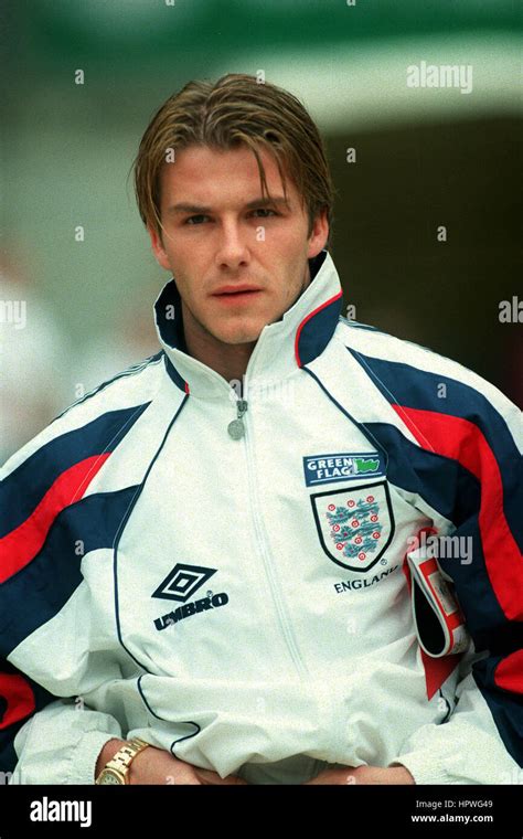 David Beckham England And Manchester United Fc 23 April 1998 Stock Photo