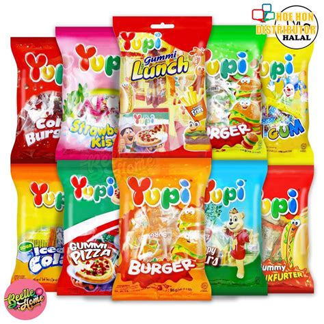 Yupi Gummi Candy 1 Pack Burger Pizza Frankfurter Strawberry Kiss Lunch