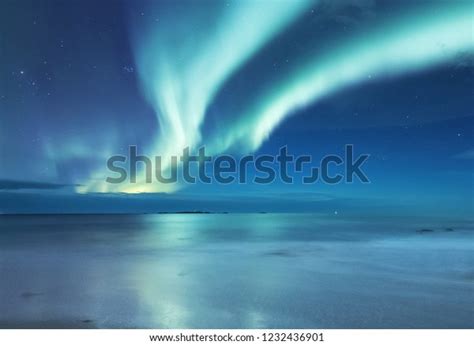 Aurora Borealis On Lofoten Islands Norway Stock Photo Edit Now 1232436901