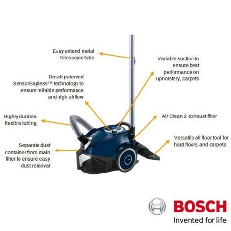 Bosch Bgs4allgb Gs40 Compact All Floor Bagless Sensor Cylinder Vacuum