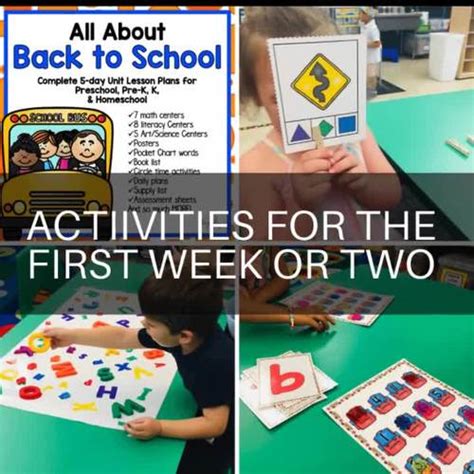 Back To School 5 Day Lesson Plan For Preschool Prek K And Homeschool