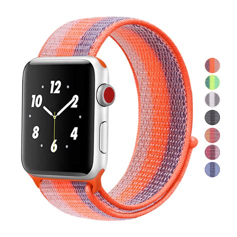 Woven Nylon Sports Strap Sport Loop Band For Apple Watch 40mm 44mm New