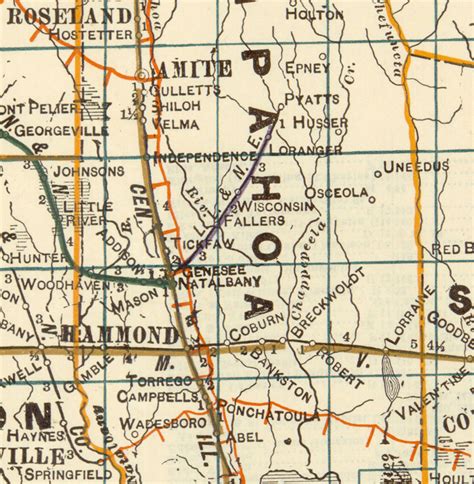 Loranger Louisiana And Northeastern Railroad Company La Map Showing