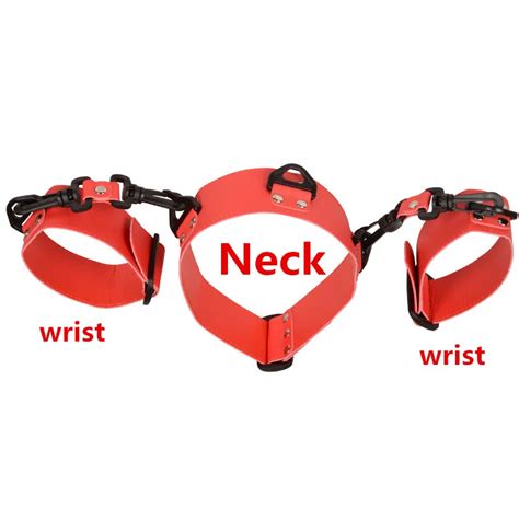 Bdsm Lady Training Bondage Gear Wrist Cuffs Connect To Neck Collar Restraints Kinky Play Sex