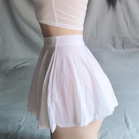 Cheap Women S Sexy Lingerie Pleated Mini Skirt Transparent Sheer A Line See Through Nightwear