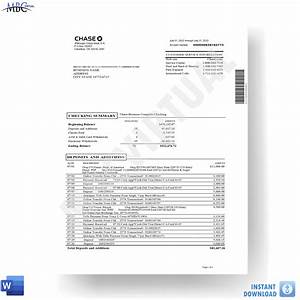 New 2023 Chase Bank Statement Template Chase Business Complete