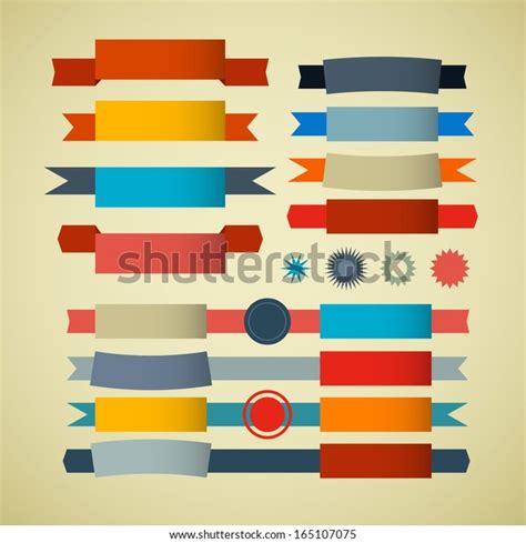 Retro Ribbons Labels Tags Set Stock Vector Royalty Free 165107075