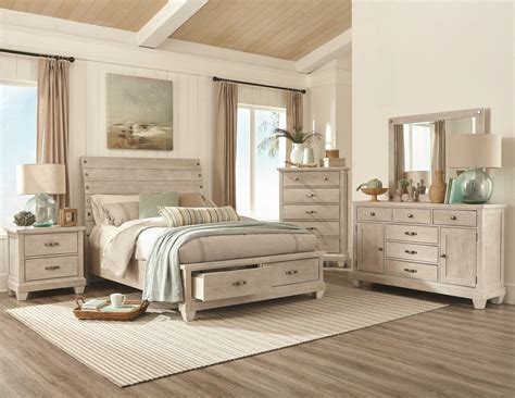 White Wash Country Queen Bedroom Set My Furniture Place
