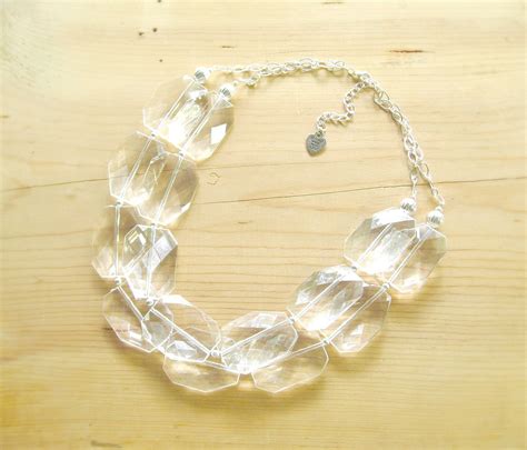 Crystal Clear Necklace Crystal Chunky By Thatsmineboutique On Etsy
