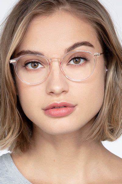 Rose Gold Round Prescription Eyeglasses Large Full Rim Metal Eyewear