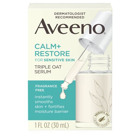 Aveeno Calm Restore Triple Oat Sensitive Skin Face Serum 1 Fl Oz