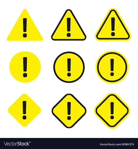 Caution Icon Set Royalty Free Vector Image Vectorstock