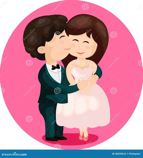 Cartoon Cute Couple Kissing Royalty Free Stock Image Image 28599616