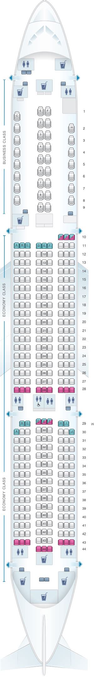 Seat Map Hainan Airlines Airbus A350 900 Config2 Seatmaestro