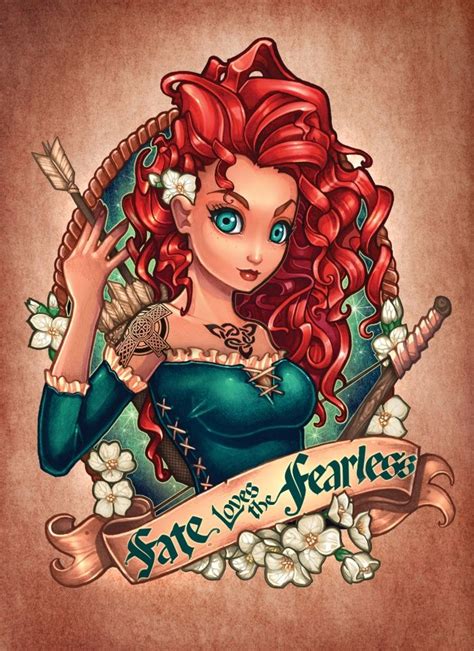 Fate Loves The Fearless Art Print By Tim Shumate Society6 Disney Princess Tattoo Disney