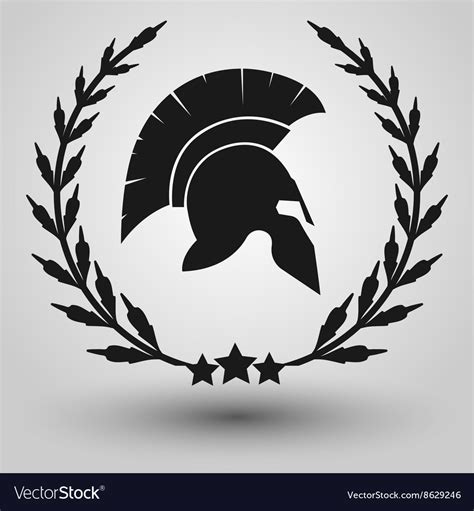Spartan Helmet Silhouette Royalty Free Vector Image