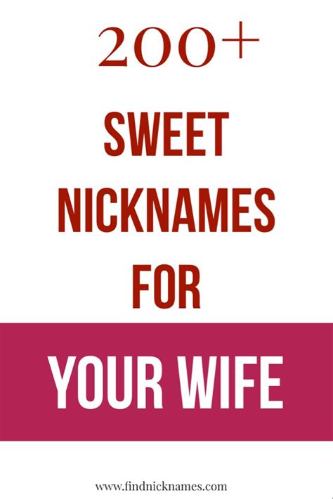 200 Sweet Nicknames Your Wife Might Actually Like — Find Nicknames