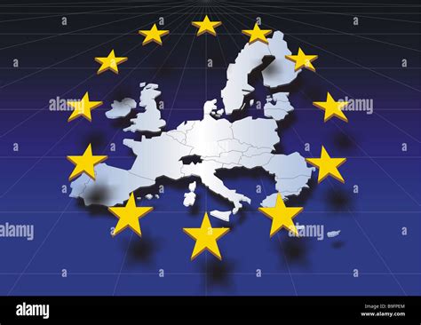Computer Grafica Mappa Ce Paesi Ce Stelle Graphics Unione Europea