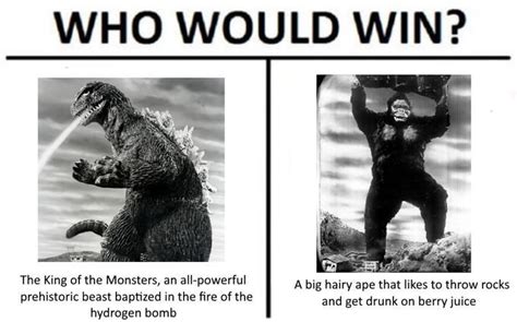Your meme was successfully uploaded and it is now in moderation. Godzilla vs. King Kong | Godzilla, King kong vs godzilla ...