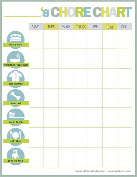 10 Free Printable Chore Charts For Kids 247 Moms