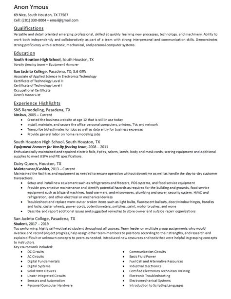 It's about enhancing the user's journey, ensuring their experience is optimal. Entry Level Electronics Technician looking for advice on first draft of resume : resumes