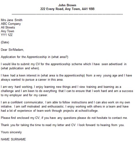 Your ability to plan and create appealing menus. Cover letter for apprenticeship - icover.org.uk