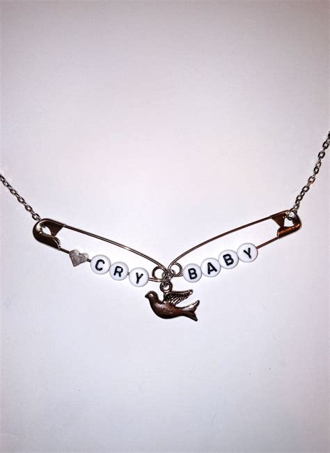 Lil Peep Crybaby Safety Pin Chain Necklace With Etsy