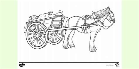 Free Horse And Cart Colouring Page Colouring Sheets