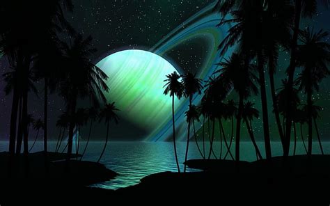 1920x1080px Free Download Hd Wallpaper Green Glowing Planet Over