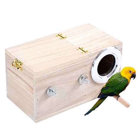 Aleawol Parrot Breeding Box Wood Breeding Box For Birds Budgie Nesting