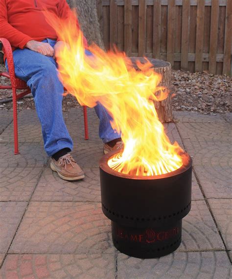 This fire pit can grill wood or charcoal, and can have a fire going in 30 seconds. Flame Genie - Wood Pellet Smokeless Fire Pit